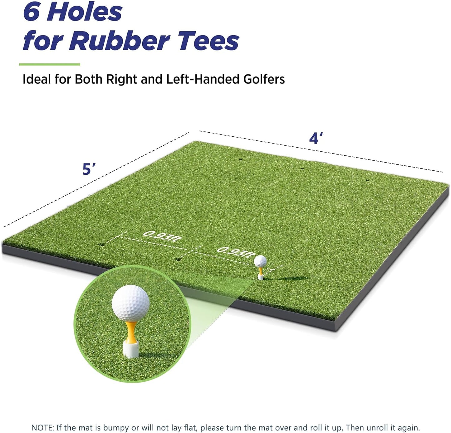 Golfguru Golf Mat, 5x4ft 26MM Artificial Turf Golf Hitting Mats