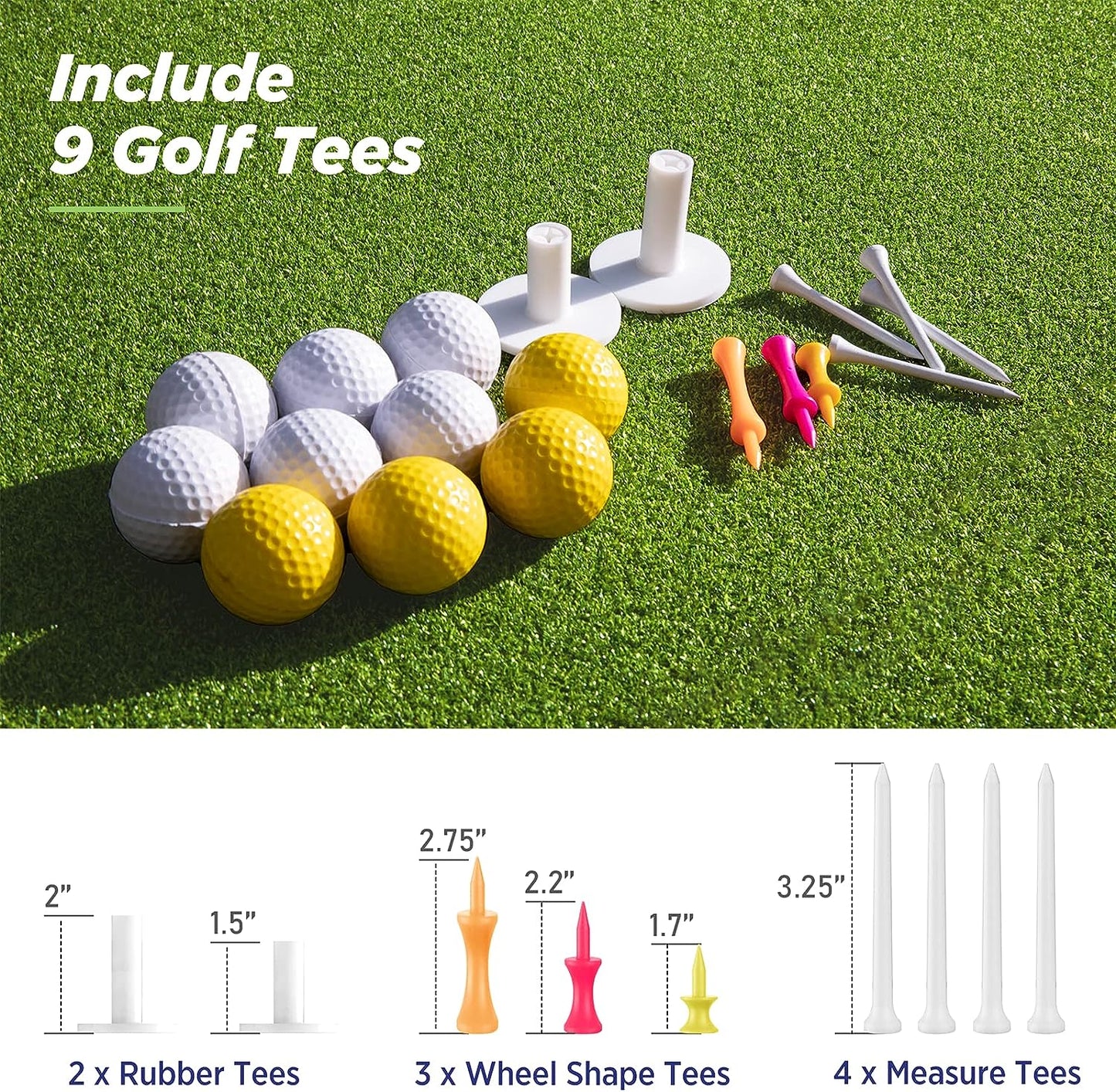 Golfguru Golf Mat, 5x4ft 26MM Artificial Turf Golf Hitting Mats