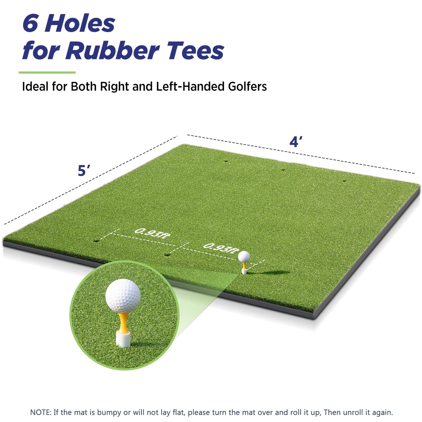 Golfguru Golf Mat, 5x4ft 21MM Golf Hitting Mats