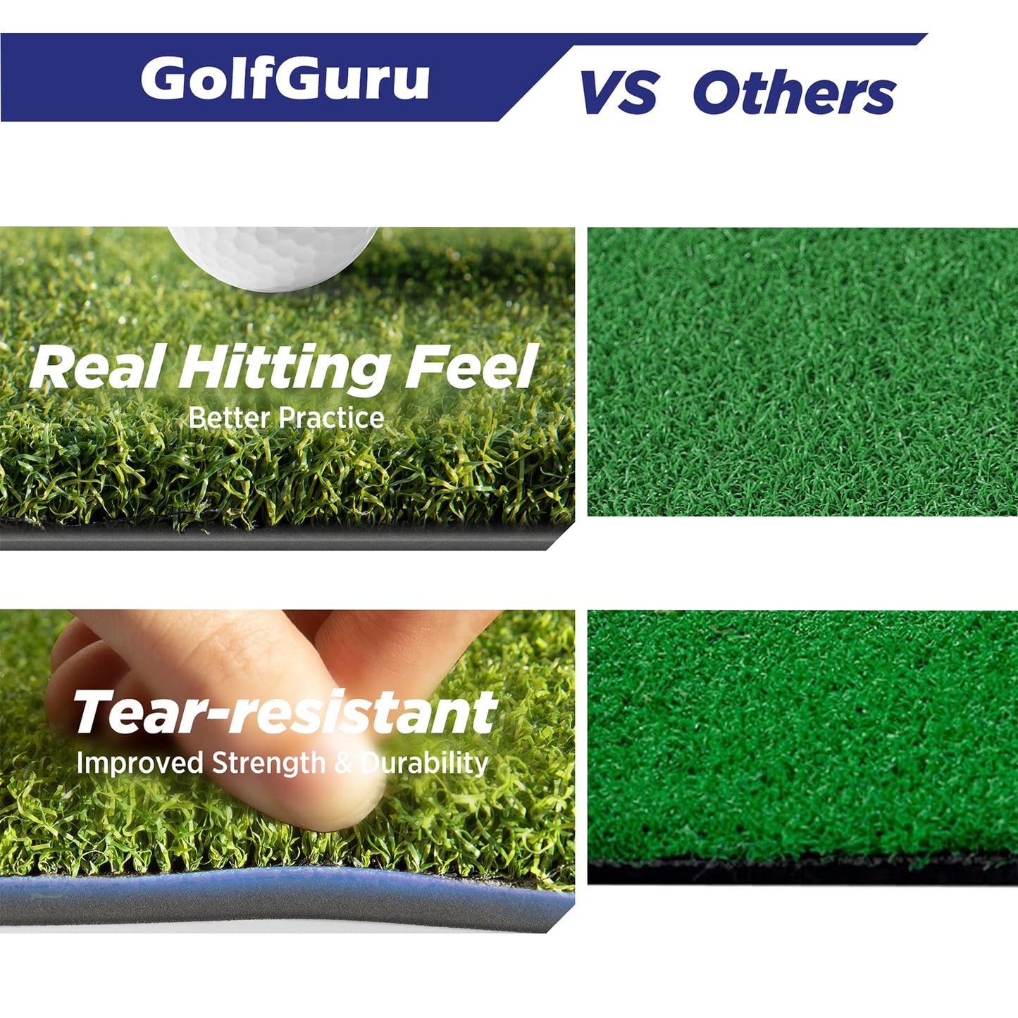 Golfguru Golf Mat, 5x4ft 21MM Golf Hitting Mats