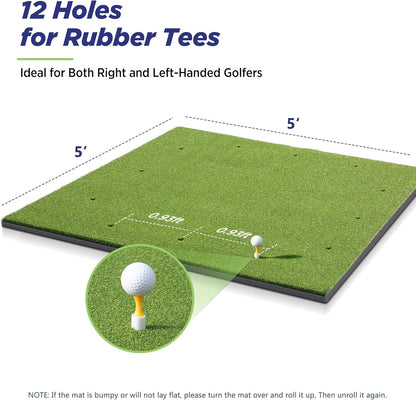 Golfguru Golf Mat, 5x5ft 31MM Golf Hitting Mats