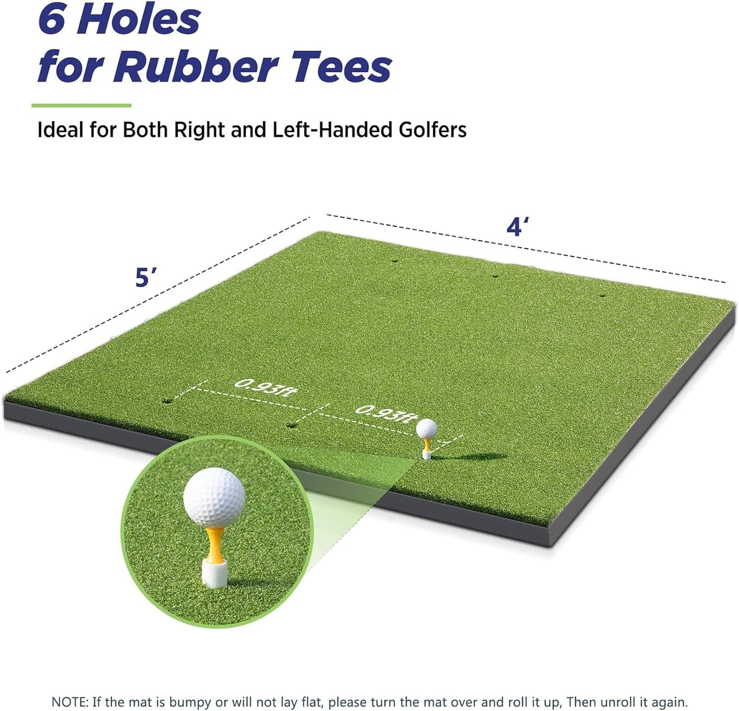 Golfguru Golf Mat, 5x4ft 36MM Golf Hitting Mats