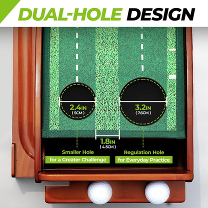 Golfguru Putting Green 9.8ft Golf Putting Mat with Automatic Ball Return Track & Putting Mirror