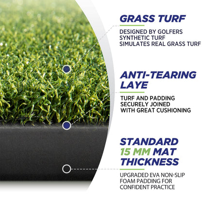 Golfguru Golf Mat, 5x4ft 31MM Golf Hitting Mats