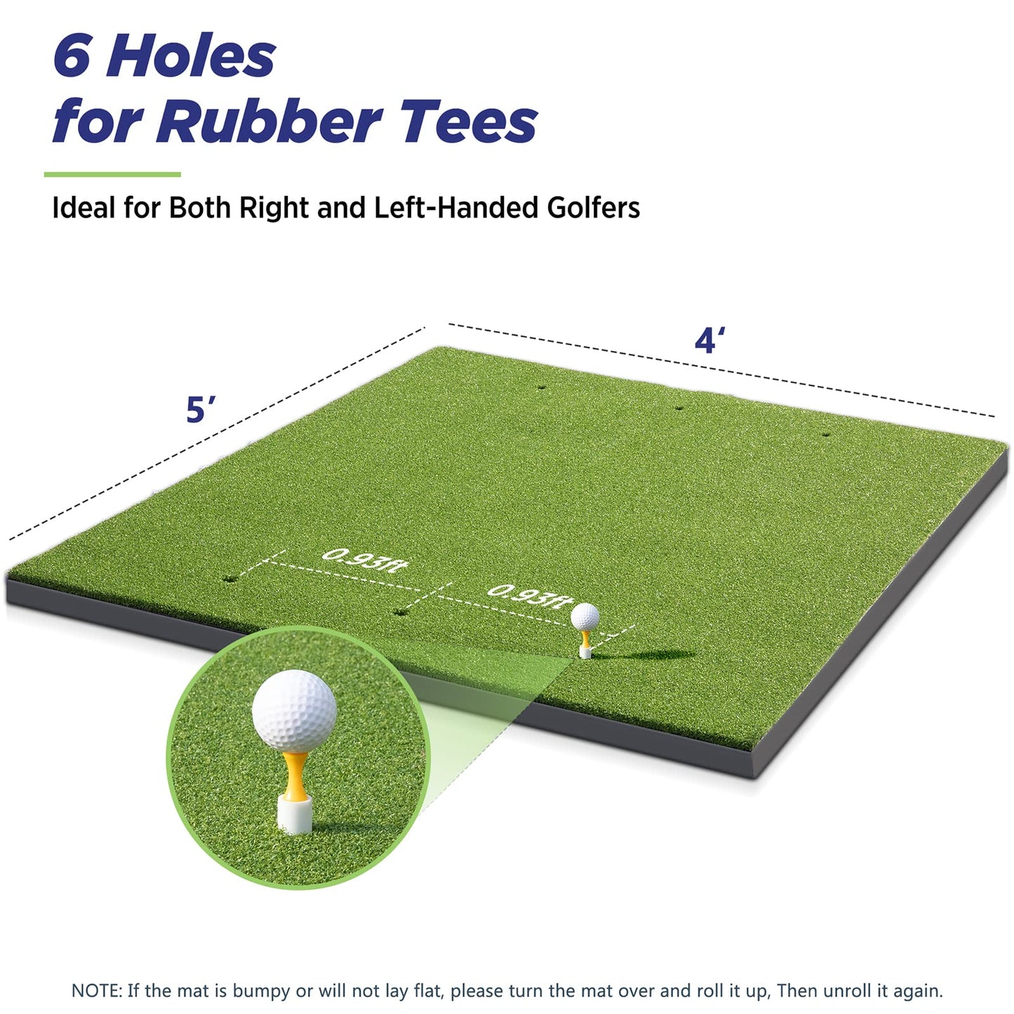 Golfguru Golf Mat, 5x4ft 31MM Golf Hitting Mats